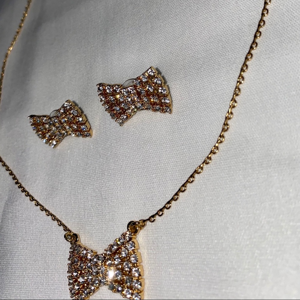 Kate Spade Sparkling Bow Necklace and Earring Set - Picture 4 of 12